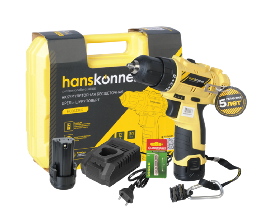 Аккумуляторный шуруповерт Hanskonner HCD1230R