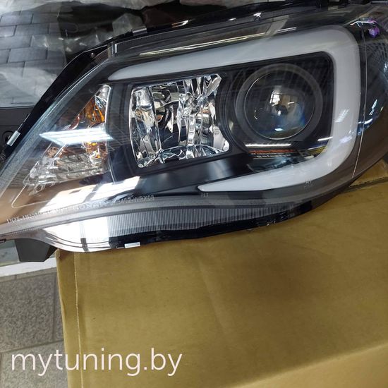 Передние фары tube black для Subaru Impreza III GH