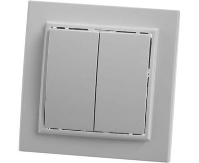 Выключатель двухклавишный 5шт. / Выключатель встраиваемый 250В 10А, белый, Stekker Эрна PSW10-9004-01 39044