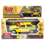 Модель ин. мет. "Lada-2108 "Спутник" полиция" 12см, свет-звук, двери, коробка 2108-12-SLPOL-YE (Технопа