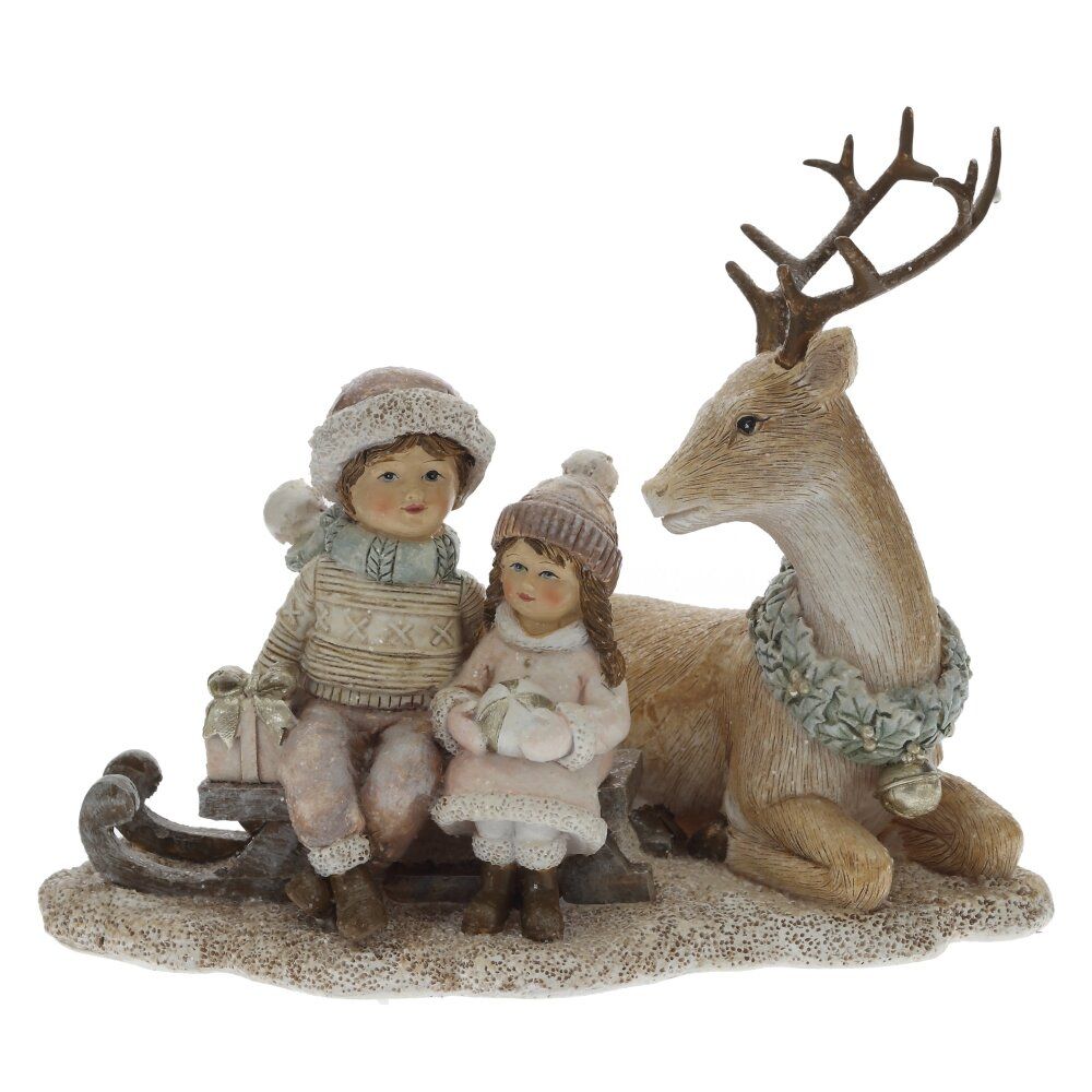 GAEM Фигурка декоративная "Олень и дети", L17 W11 H13,5 см
