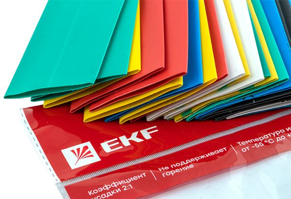Термоусаживаемая трубка ТУТ нг 30/15 набор:7 цветов по 3шт. 100мм. EKF PROxima