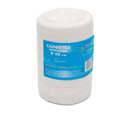 Воротнички парикмахерские White line Спанлейс 8*40 белые 100 шт рулон