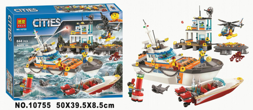 Конструктор Город "Штаб береговой охраны" 844 дет.