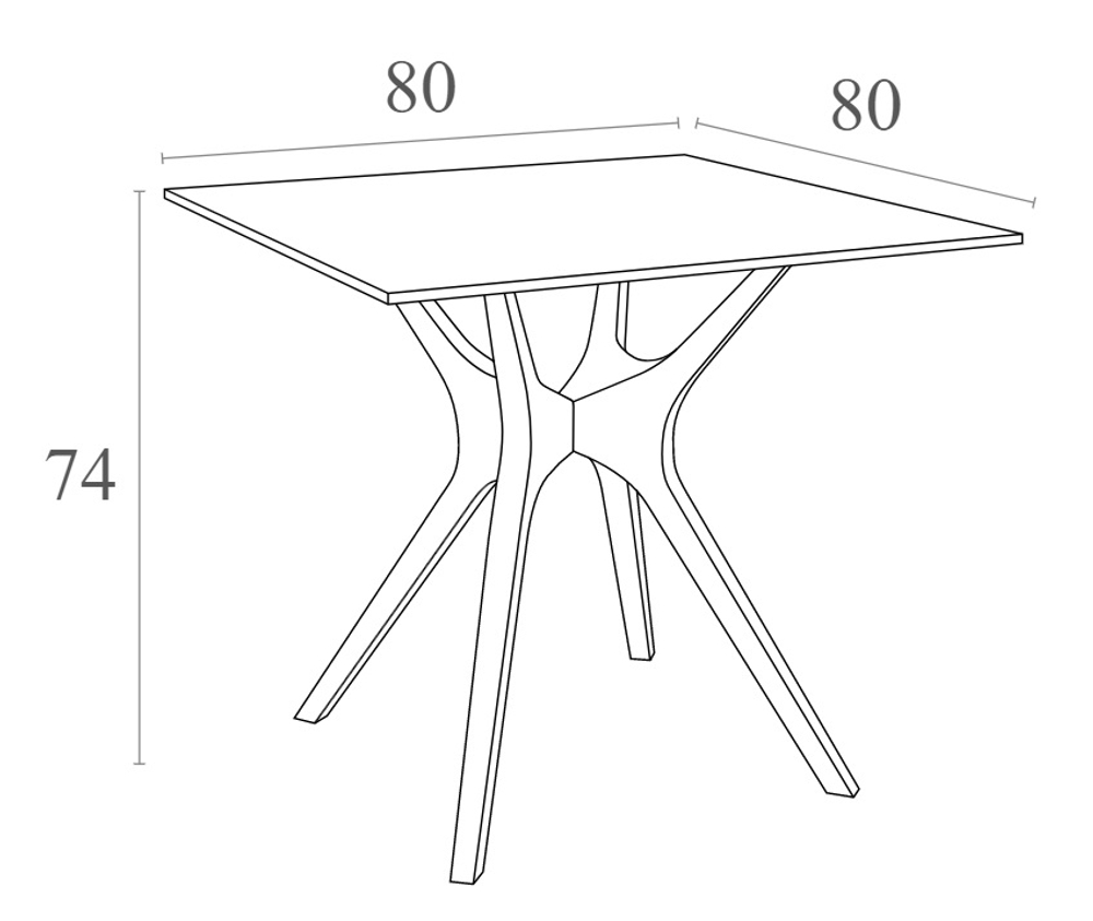 Стол пластиковый Siesta Contract Ibiza Table 80, белый