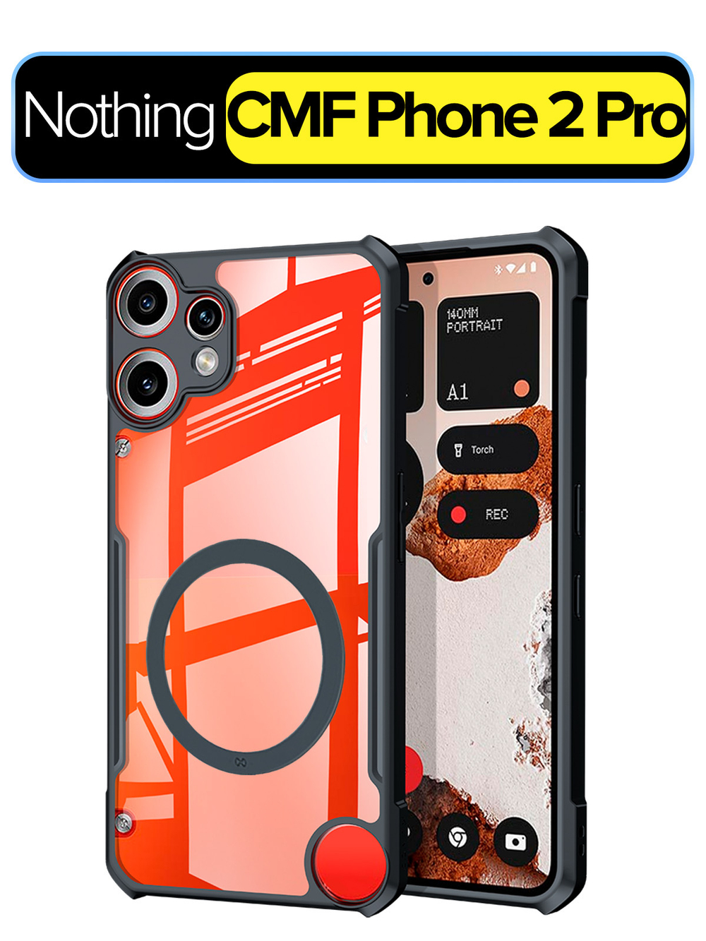 Чехол для Nothing CMF Phone 2 Pro c MagSafe противоударный с усиленными углами XUNDD