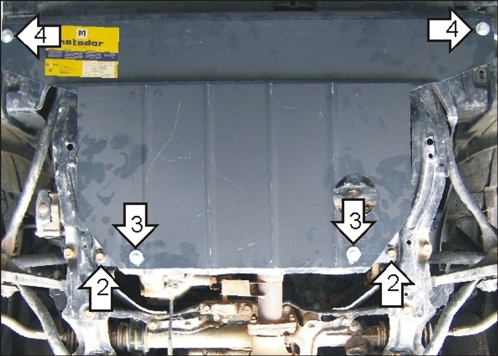 Защита картера Двигателя, КПП. 2 мм, Сталь. для Honda Accord VI 1997-2003 MOTODOR.00807