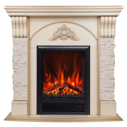 Электрокамин RealFlame Athena WT белый дуб с золотой патиной с очагом Eugene