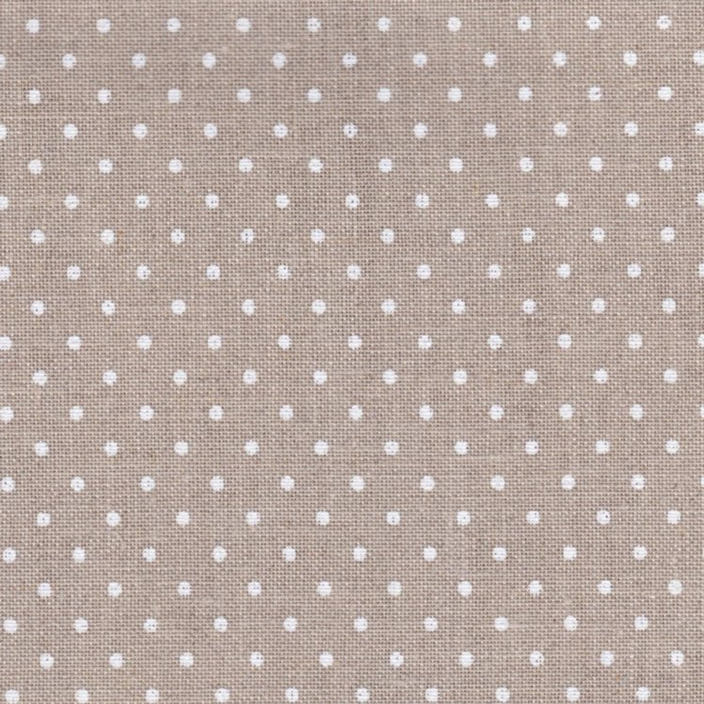 Канва Belfast Petit Point 32 ct ширина 140 см, 100% лен, цвет №5379 натуральный в белый горох