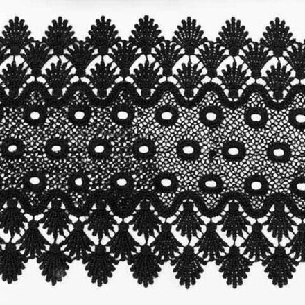 3AR807 Кружево матовое гипюр 17см*9,14м (черный)