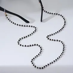 Цепочка для очков "Строгость" дорожка, цвет чёрный в золоте, 70 см