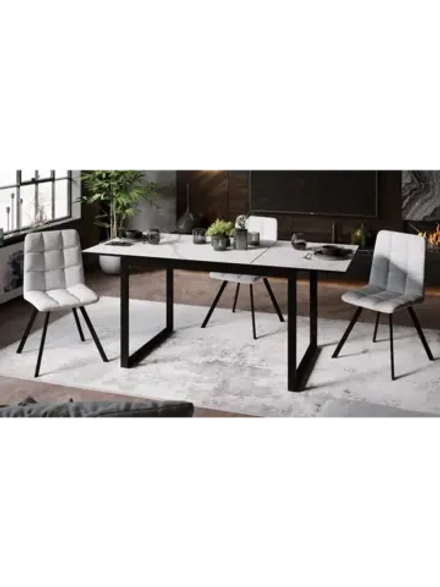 Стол кухонный Черный муар мрамор 120(180)х80х77 см