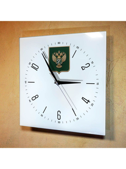 Настенные часы "герб Росимущества щит 04" Декор для дома, подарок