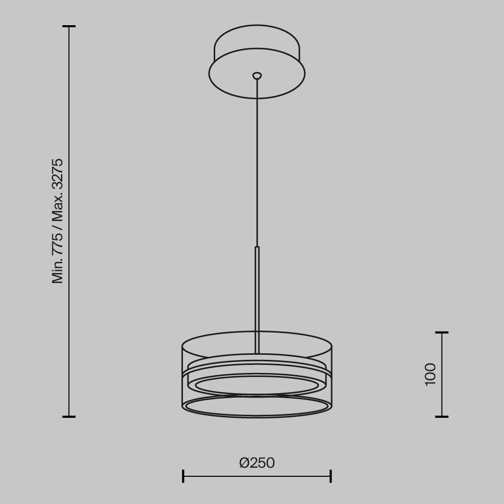 Светильник подвесной светодиодный Maytoni   MOD348PL-L18BBS3K