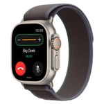 Браслет Apple Trail Loop, «синий/чёрный» со светлой пряжкой, для Apple Watch 44, 45, 46 мм, Ultra и Ultra 2 (дизайн 2023), M/L