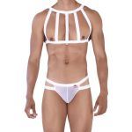 Мужской комплект белый тонги и сбруя (портупея) Pikante THONG HARNESS PERSONALITY 033101