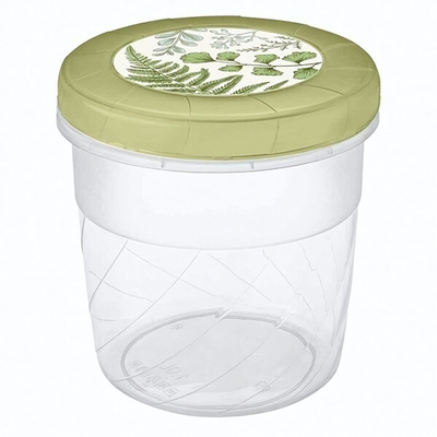 Банка с завинчивающейся крышкой с декором 1л (зеленый)