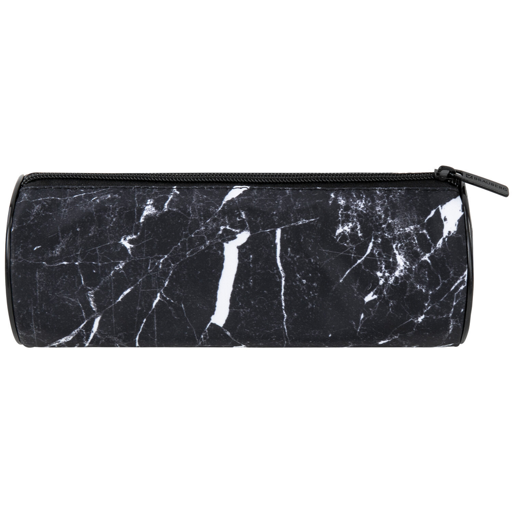 Пенал-тубус BRAUBERG с эффектом Soft Touch мягкий "Black marble" 22х8 см (2 штуки в упаковке)