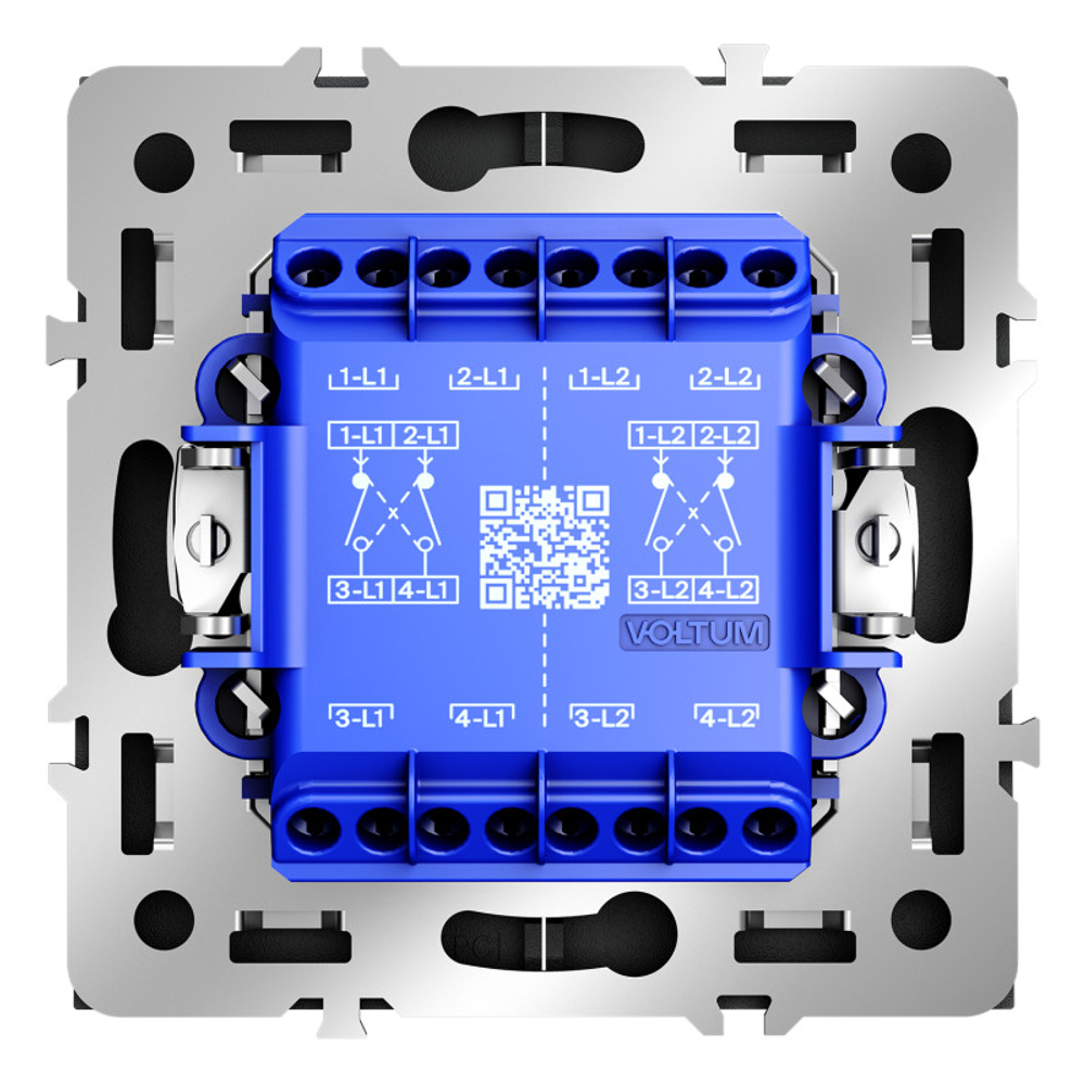 Перекрестный переключатель встраиваемый VOLTUM S70 двухклавишный 10А, (графит)