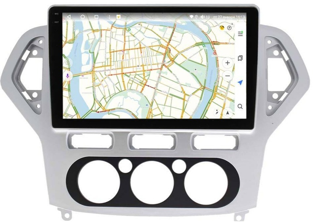 Магнитола для Ford Mondeo 4 2007-2010 (рамка серебро) - Vaycar VA17-1235-2K на Android 13, 8-ядер, 2K QLED, ТОП процессор, CarPlay,4G SIM-слот