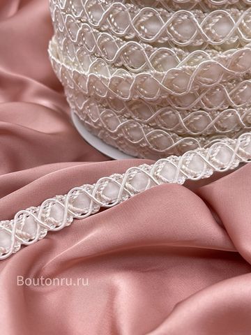 Тесьма белая с плетением 12,7 мм
