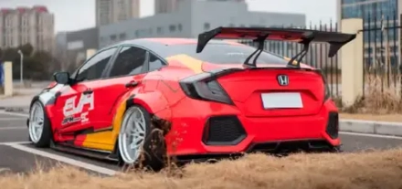 Широкий обвес для Honda Civic седан X 2016-2019 Хонда Цивик карбоновый тюнинг Robot robotbodykits