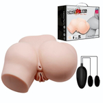 Телесный полуторс с двумя любовными тоннелями и вибрацией (Цвет: телесный)