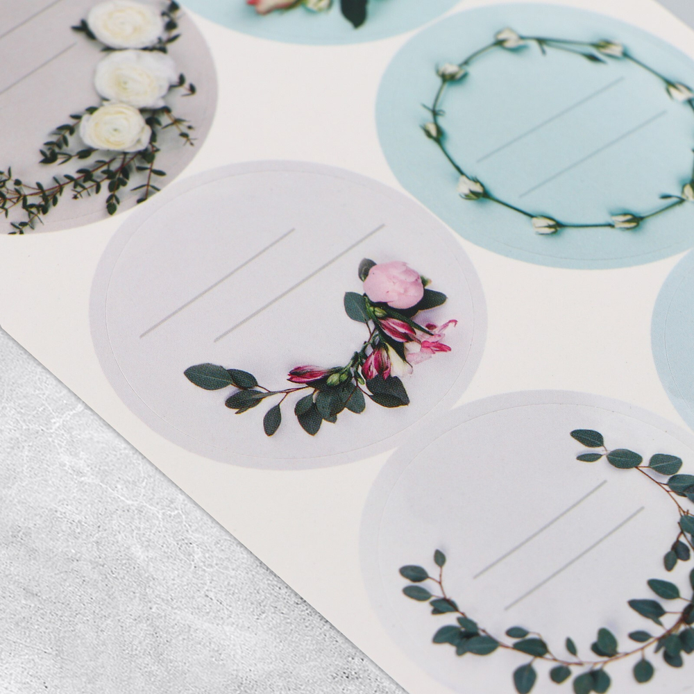 Набор наклеек "Цветочная рамка" (6 шт)