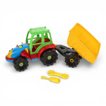 Игрушка-конструктор пластмассовая "Трактор с прицепом", инструменты в комплекте