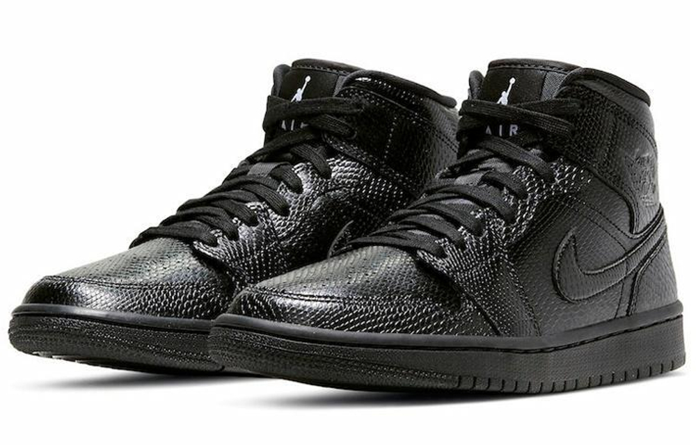 Кроссовки Jordan Air Jordan 1 Mid "Black Snakeskin" (Женская размерная сетка)