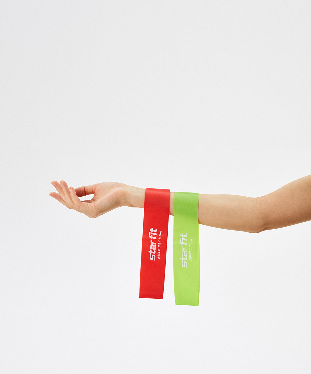 Мини-эспандеры STARFIT ES-206, малиновый/лаймовый, 2 шт