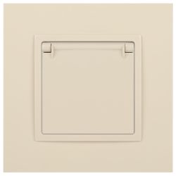 14-2103-02 ЭРА Розетка 2P+E Schuko со шторками с крышкой, 16A-250В, IP20, Эра Elegance, сл.кость