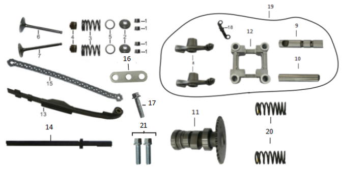 Запчасти двигателя к квадроциклу Motax Grizlik T200 | Grizlik T200 LUX. Рис. E01