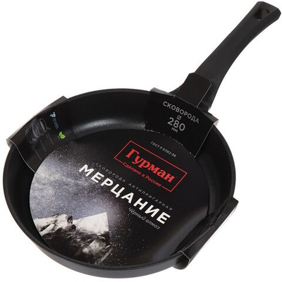 Сковорода алюминий, 28 см, антиприг, Гурман, Мерцание, черный алмаз, ГМ2801 ЧА