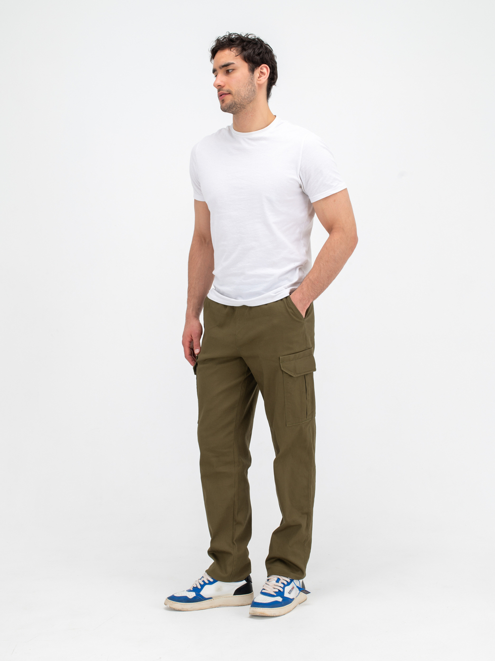 Карго джоггеры прямые. Хаки