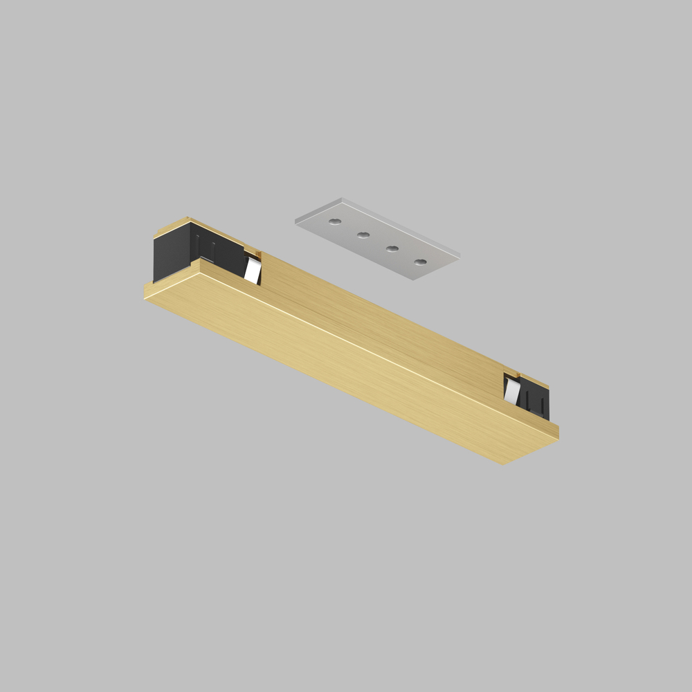 TR5722-SB Электрический коннектор прямой для трека SHINE BASE, 48V DC, IP20, сатинированная латунь, алюминий