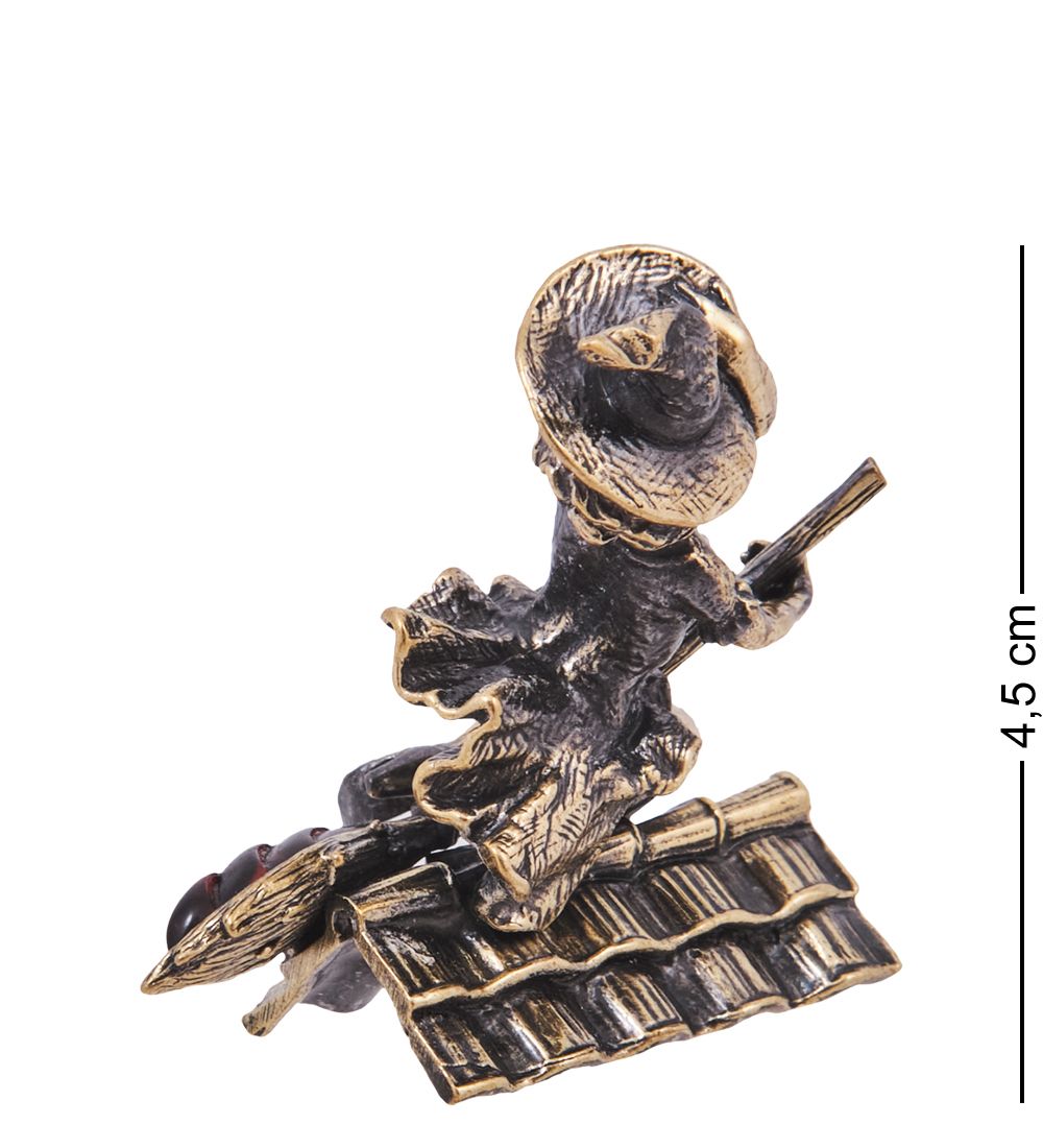 Народные промыслы AM-4201 Фигурка «Ведьмочка на крыше» (латунь, янтарь)
