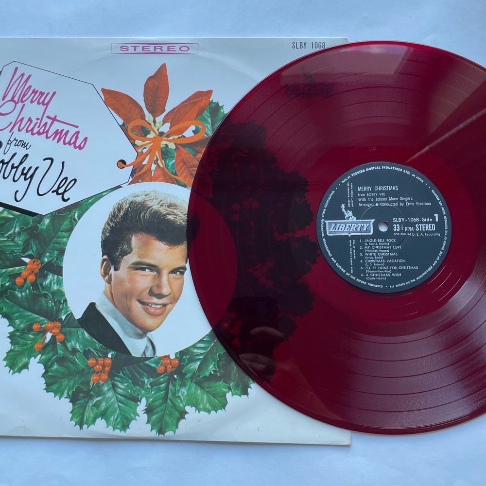 Винтажная виниловая пластинка LP Bobby Vee, Merry Christmas From Bobby Vee (The Christmas Album) (Япония 1962) (Красный Винил)