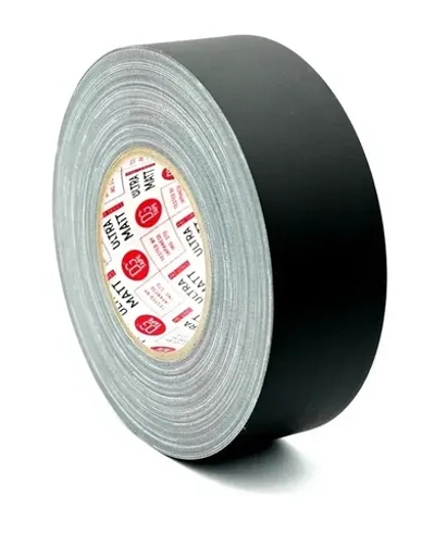 Матовый гаффер тейп DGTAPE ultraMATT 50мм/25м, Черный. Клейкая gaffer-лента на тканевой основе