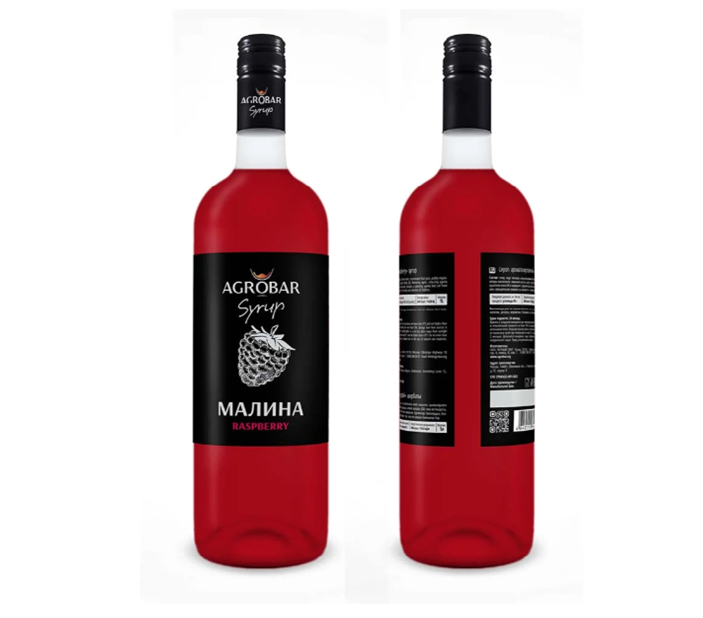 Сироп «AGROBAR» со вкусом «Малина» (Raspberry Syrup), 1 л.