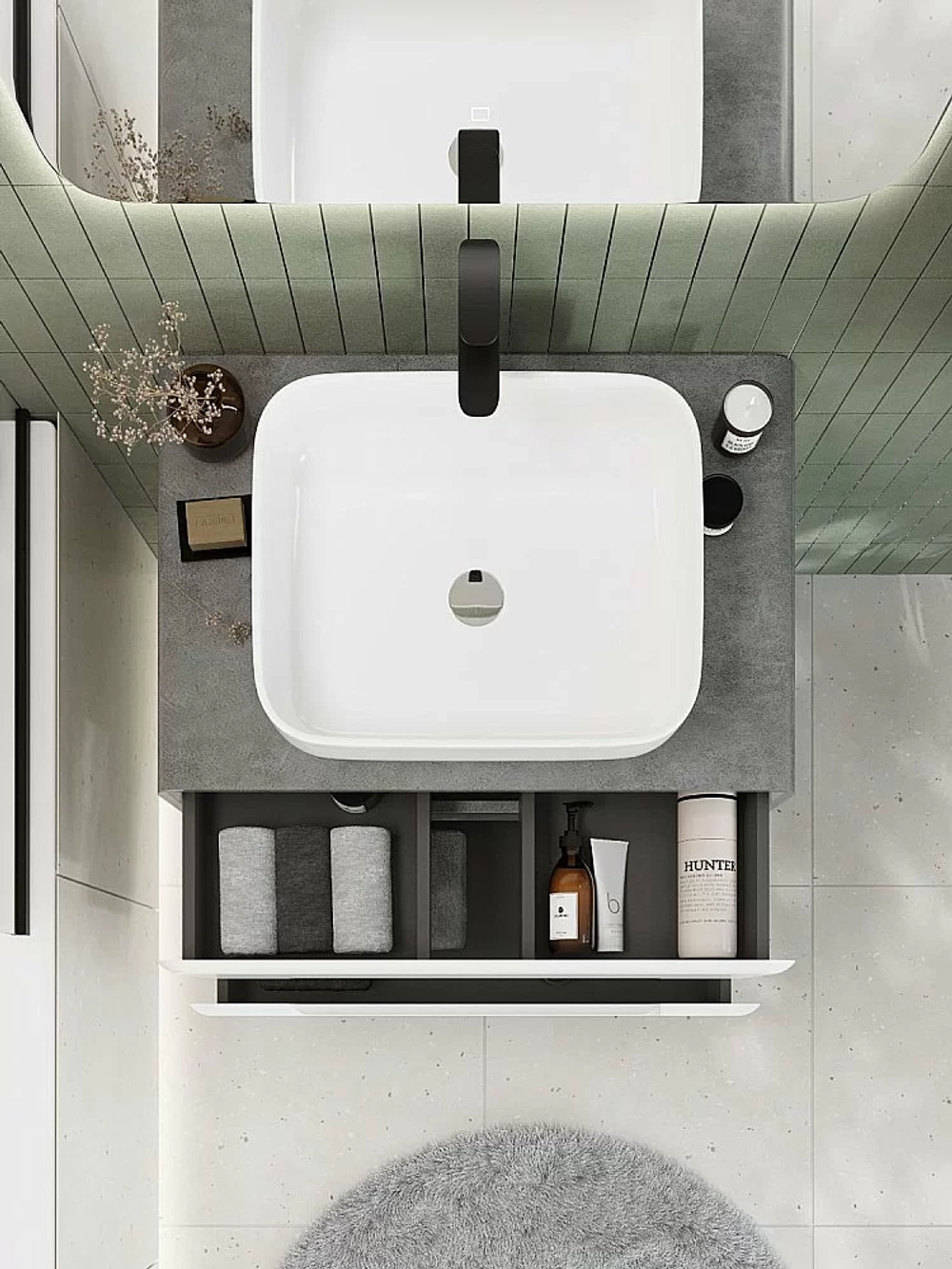 Тумба с раковиной Art&Max AM-Genova-800-2C-SO-LN/AM-78109 Бетон лофт натуральный