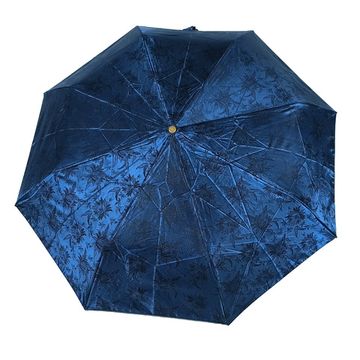 Жаккардовый женский зонт синий 120-D-04
