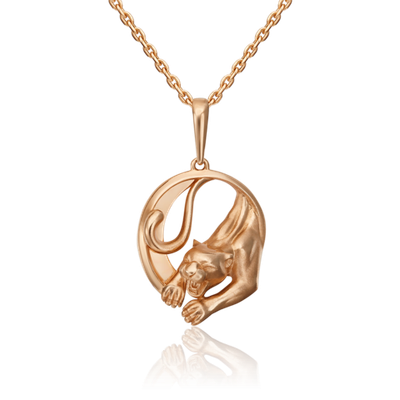 Подвеска «Пантера» из красного золота