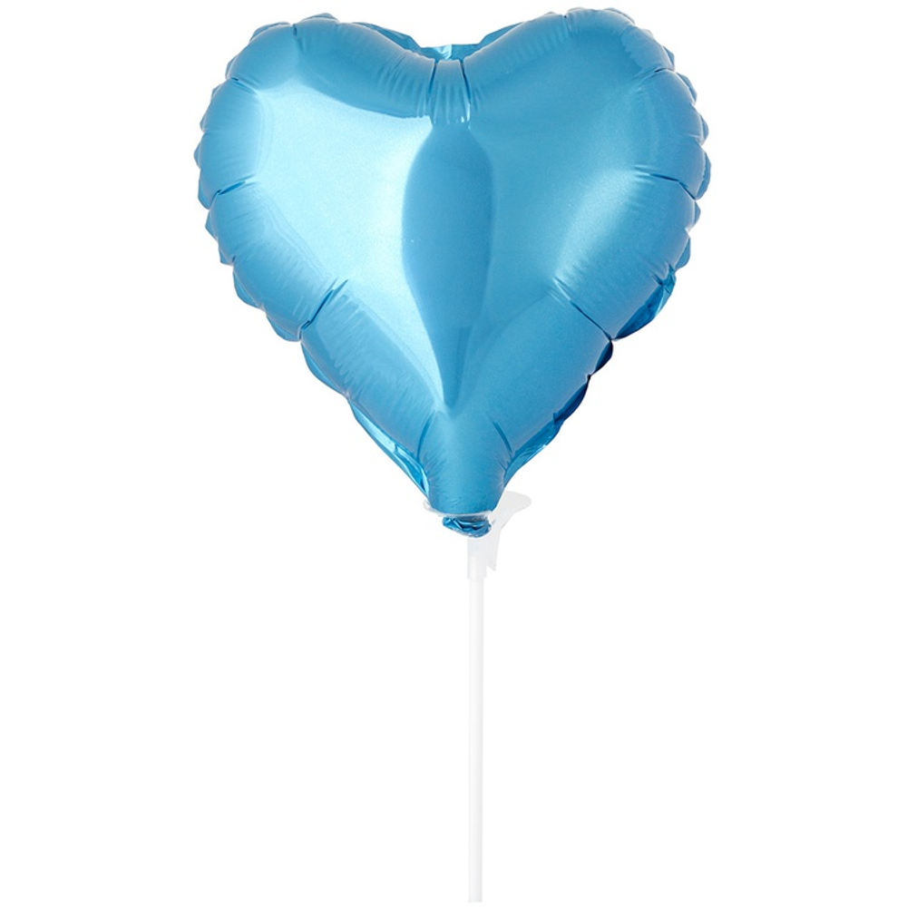 Шар фольгированный Сердце 23 см (Голубой)