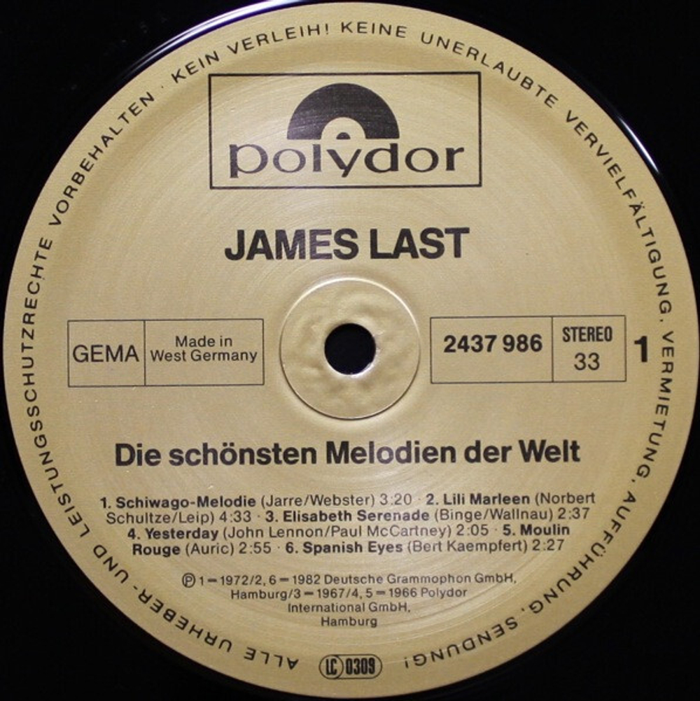 James Last / Die Sch?nsten Melodien Der Welt (LP)