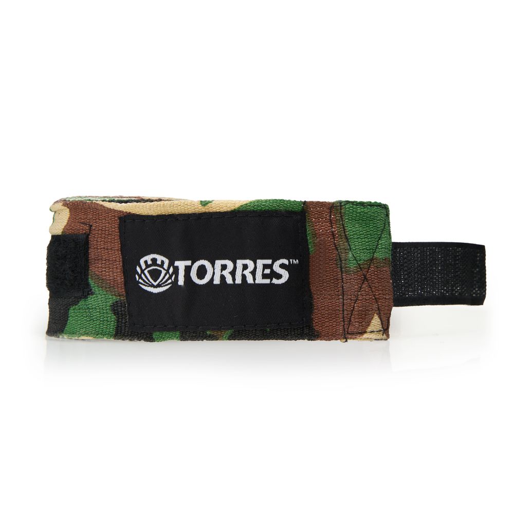 Бинт боксерский эластичный TORRES, PRL62017CA, дл. 3,5 м, шир. 5,5 см, 1 пара, хаки камуфляж