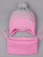 Шапка для девочки осенняя вязаная и снуд