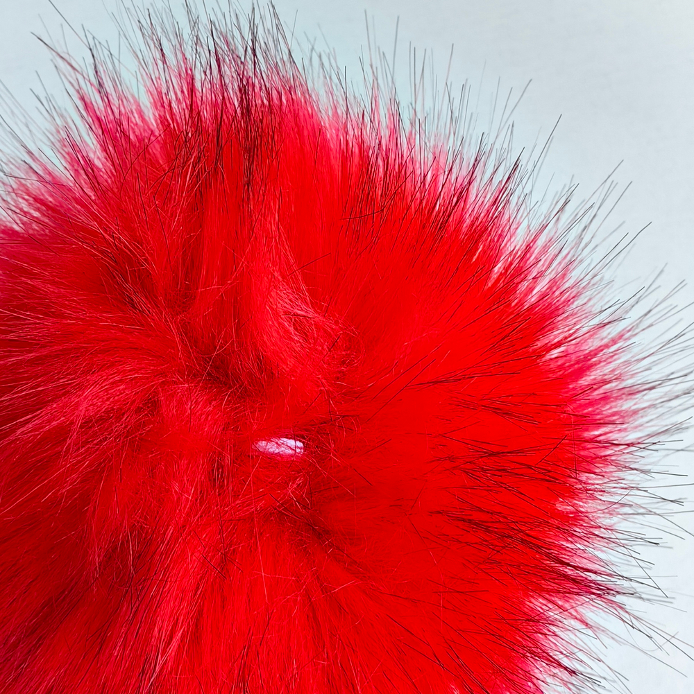 Помпон из искусственного меха "Пепельно-красный" d=13 см