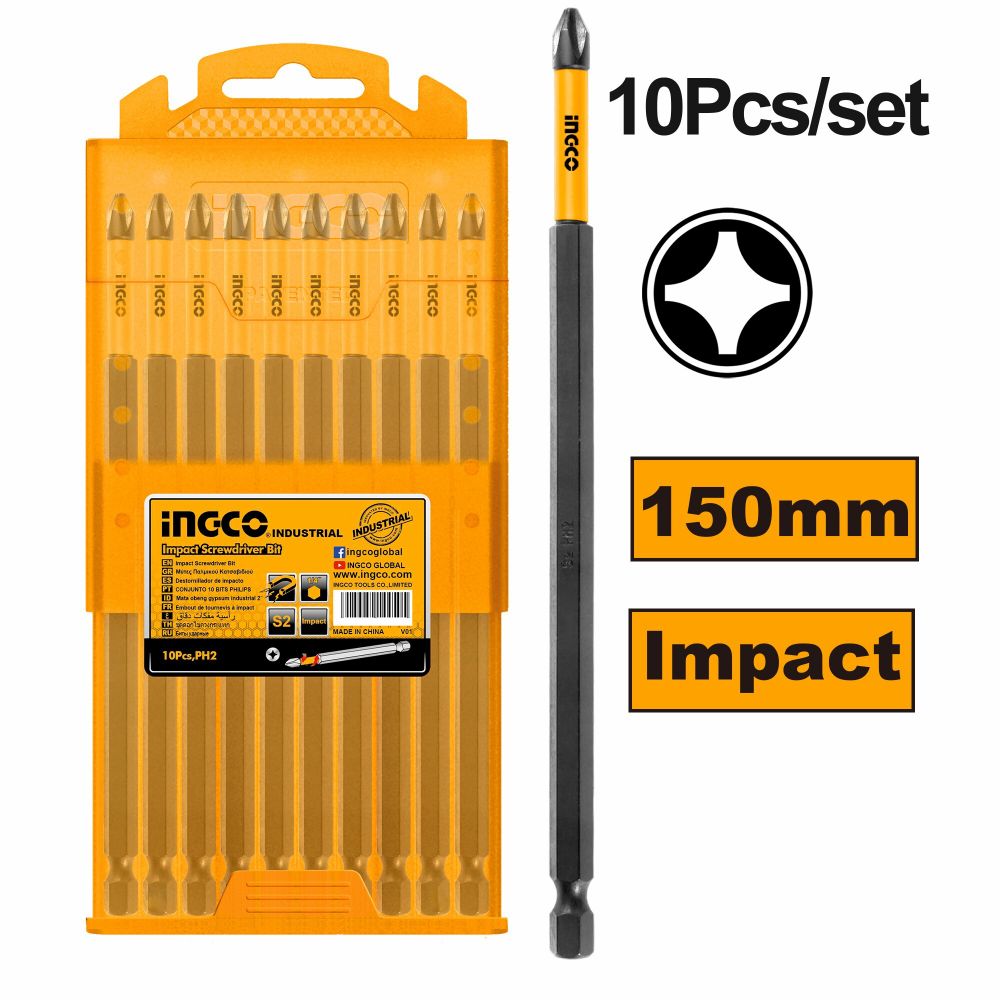 Биты ударные IMPACT РН1х150мм 10 шт. INGCO SDBIM11PH163 INDUSTRIAL