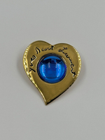 Брошь Сердце с синим кабошоном Yves Saint Laurent